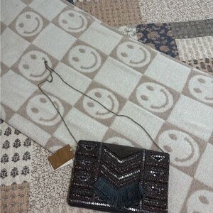 Elegant Black Sequin Clutch